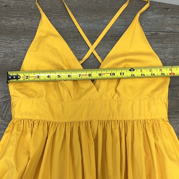 J.Crew Yellow Ruffled Hem Dress Size 10 - Picture 9 of 10